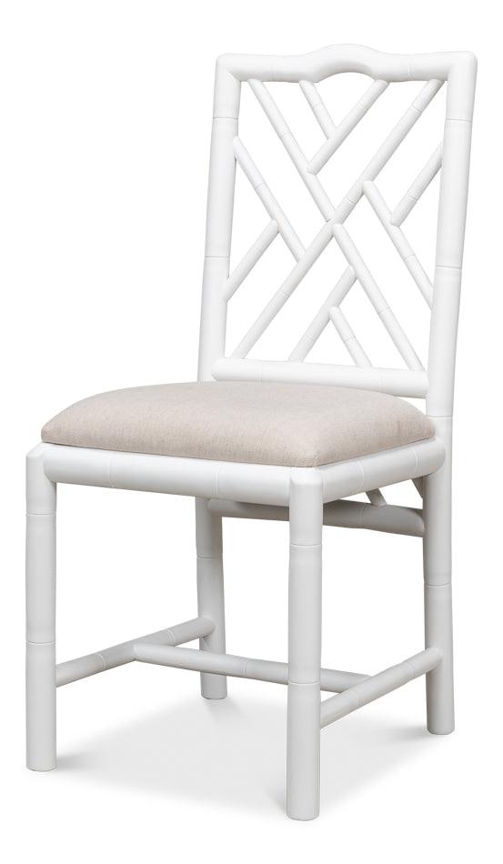 Sarreid Brighton Bamboo Side Chair - White - Set of 2 DINING CHAIRS