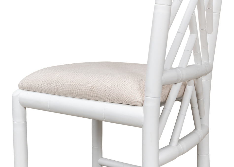 American Home Furniture | Sarreid - Brighton Bamboo Side Chair - White - Set of 2