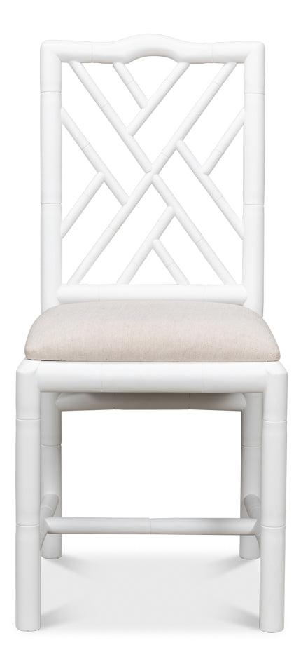 Sarreid Brighton Bamboo Side Chair - White - Set of 2 DINING CHAIRS