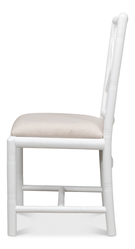 American Home Furniture | Sarreid - Brighton Bamboo Side Chair - White - Set of 2