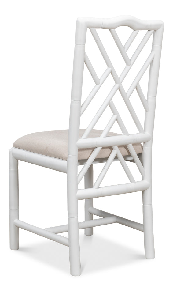 American Home Furniture | Sarreid - Brighton Bamboo Side Chair - White - Set of 2