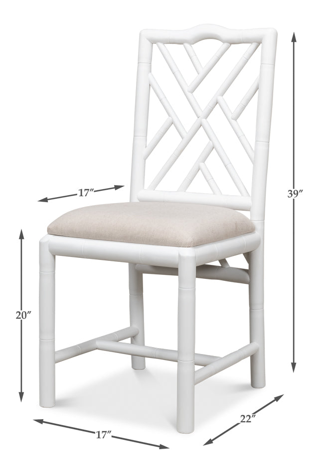 American Home Furniture | Sarreid - Brighton Bamboo Side Chair - White - Set of 2