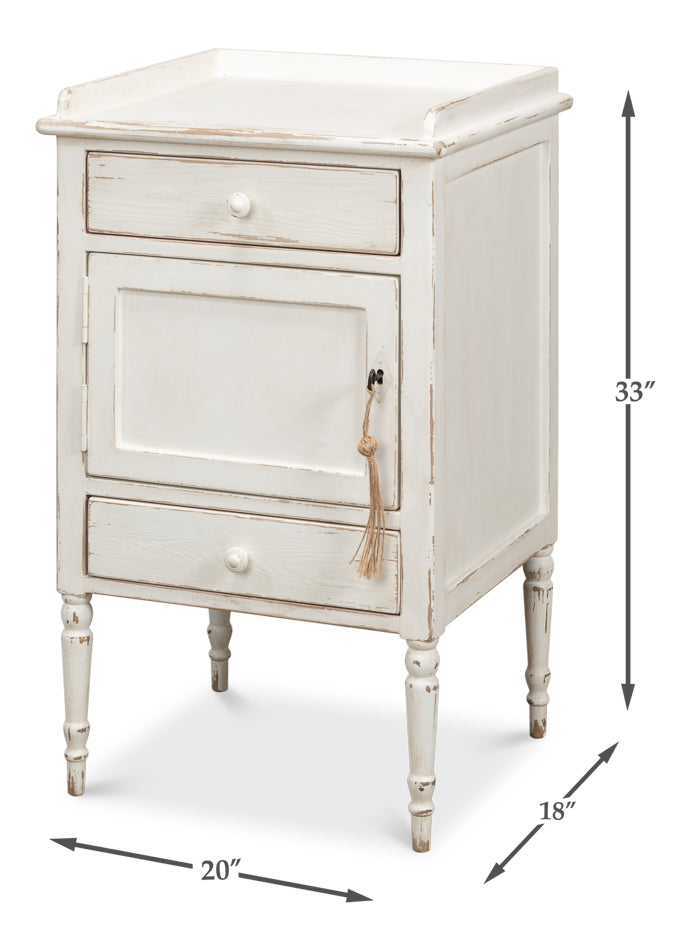 American Home Furniture | Sarreid - Rose Side Table - Left - White