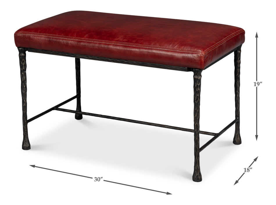 American Home Furniture | Sarreid - Kings Road Bench - Leather