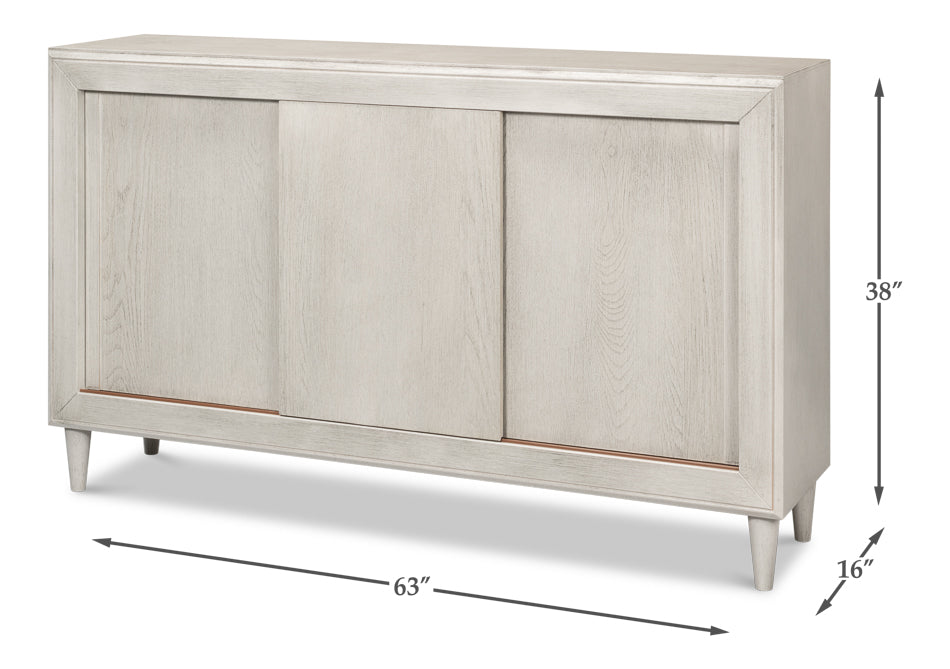 American Home Furniture | Sarreid - Daraugh Three Door Buffet - Ivory