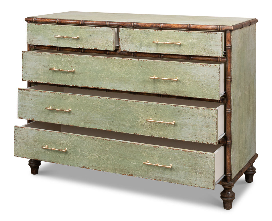 American Home Furniture | Sarreid - Bambusa Dresser - Willow Green