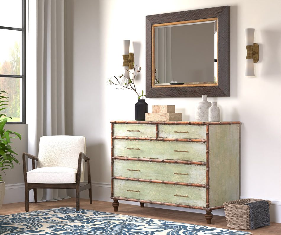 American Home Furniture | Sarreid - Bambusa Dresser - Willow Green