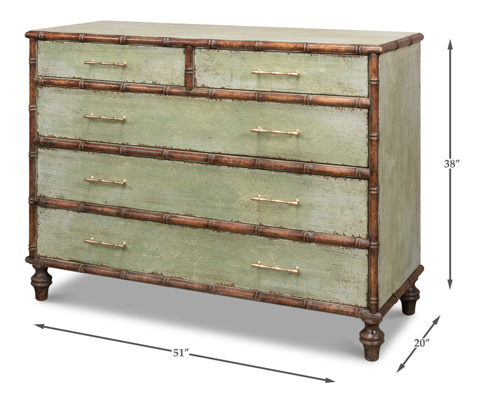 American Home Furniture | Sarreid - Bambusa Dresser - Willow Green