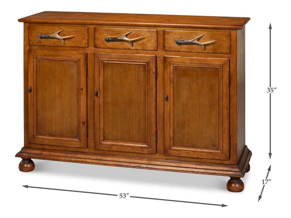 American Home Furniture | Sarreid - Elk Horn Pulls Sideboard - Brown