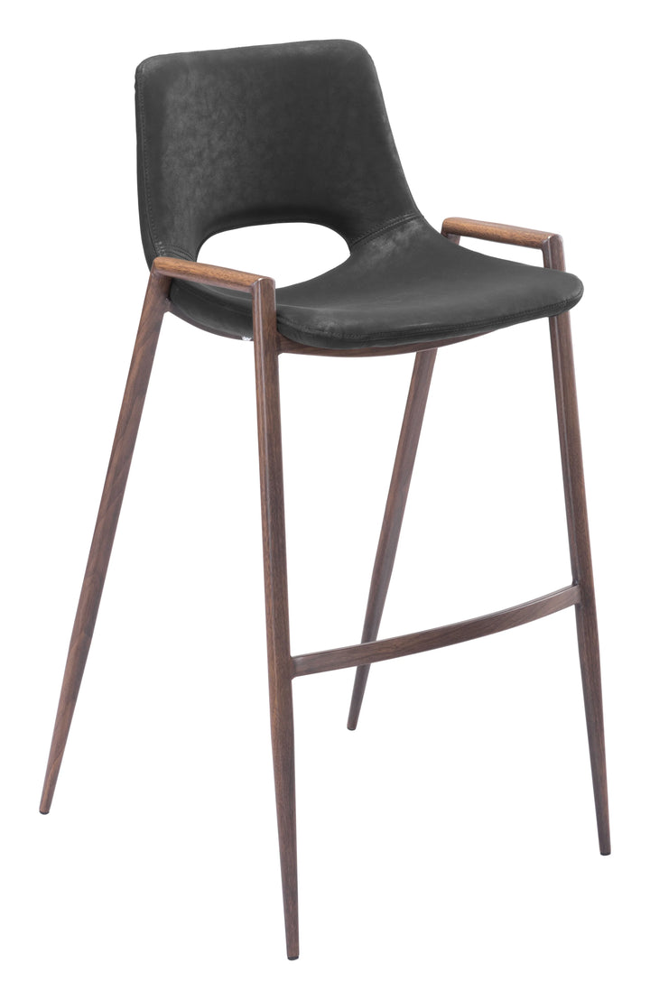 Desi Barstool (Set of 2) Black & Walnut - AmericanHomeFurniture