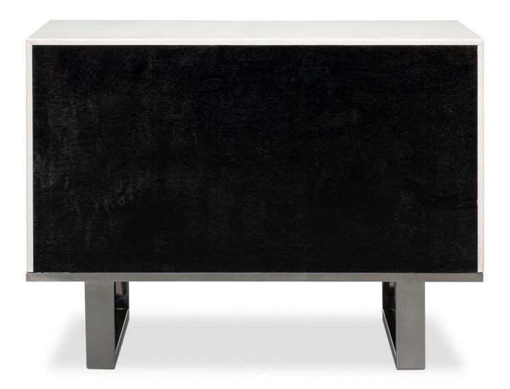 Bronzini Credenza, Small,Embossed White