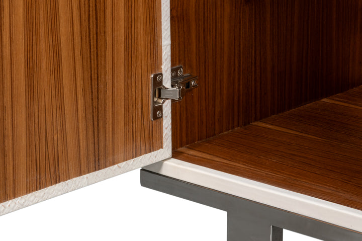 Bronzini Credenza, Small,Embossed White