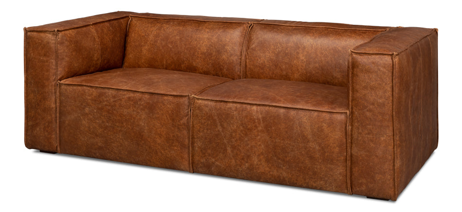 American Home Furniture | Sarreid - Harland Sofa - Light Brown Leather