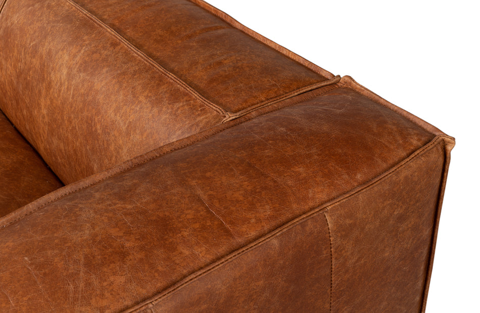 American Home Furniture | Sarreid - Harland Sofa - Light Brown Leather