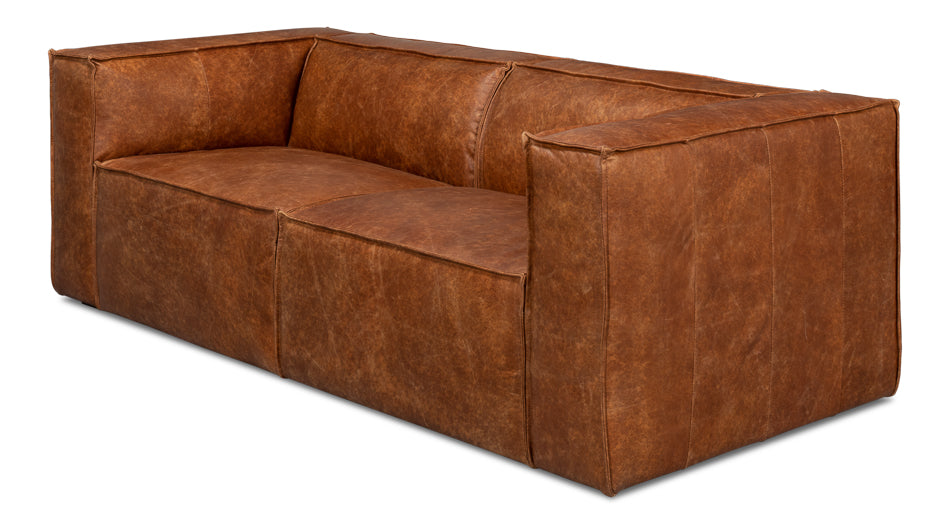 American Home Furniture | Sarreid - Harland Sofa - Light Brown Leather