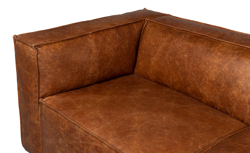 American Home Furniture | Sarreid - Harland Sofa - Light Brown Leather