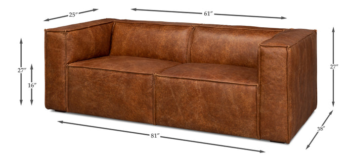 American Home Furniture | Sarreid - Harland Sofa - Light Brown Leather