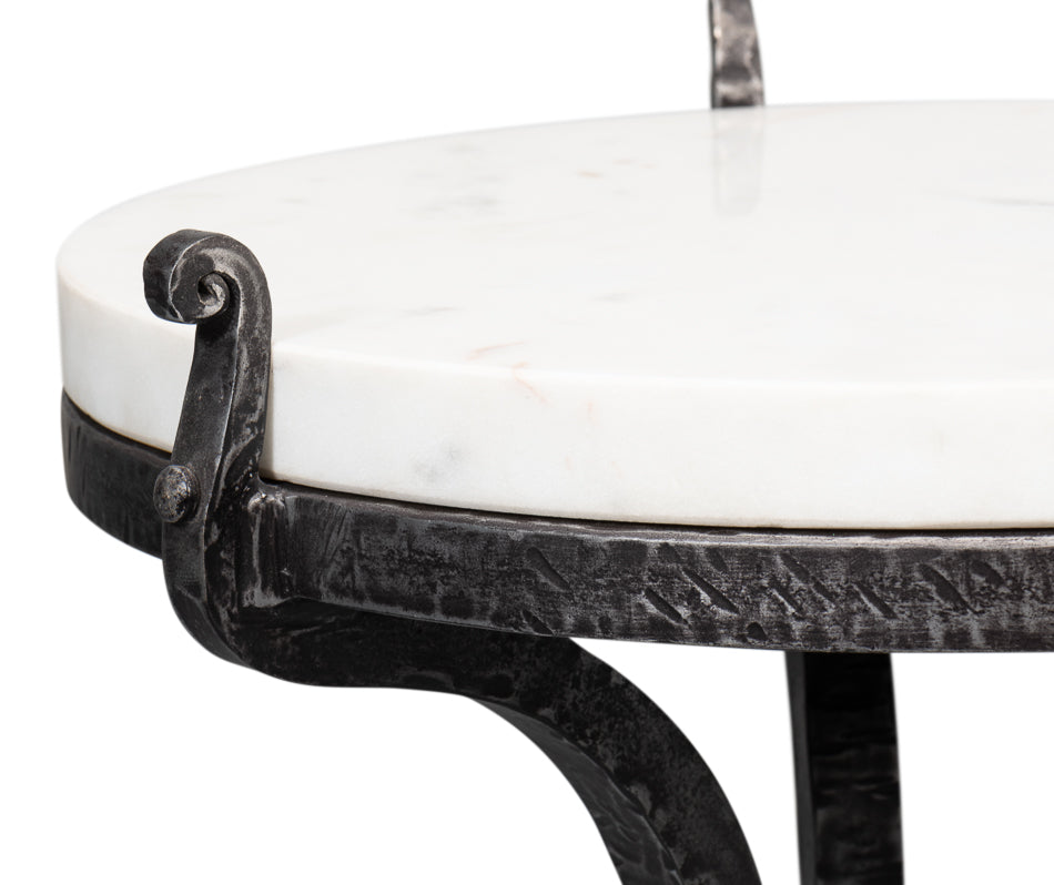 American Home Furniture | Sarreid - Marylin Side Table With Marble Top