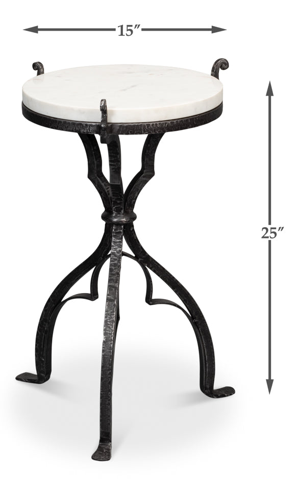 American Home Furniture | Sarreid - Marylin Side Table With Marble Top