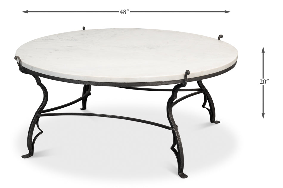 American Home Furniture | Sarreid - Marylin Coffee Table With Marble Top