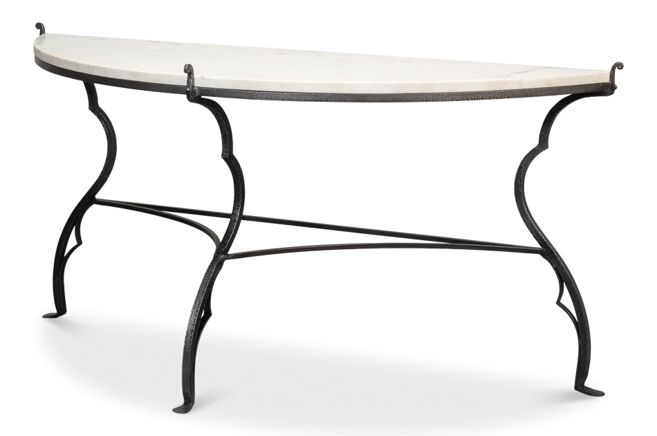 American Home Furniture | Sarreid - Marylin Demilune With Marble Top