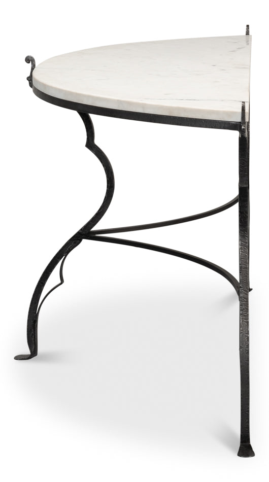 American Home Furniture | Sarreid - Marylin Demilune With Marble Top