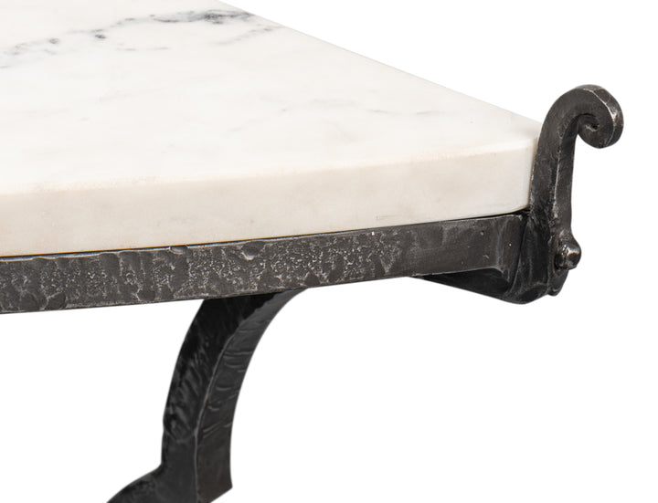 American Home Furniture | Sarreid - Marylin Demilune With Marble Top