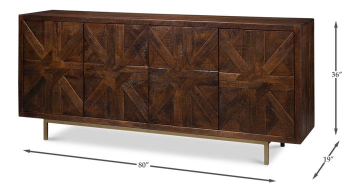 American Home Furniture | Sarreid - Griglia Four Door Sideboard