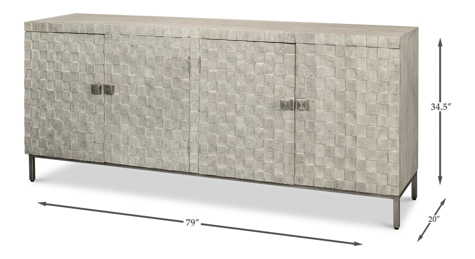 American Home Furniture | Sarreid - Cubist Four Door Sideboard