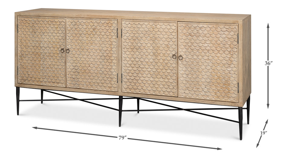 American Home Furniture | Sarreid - Archie Four Door Sideboard