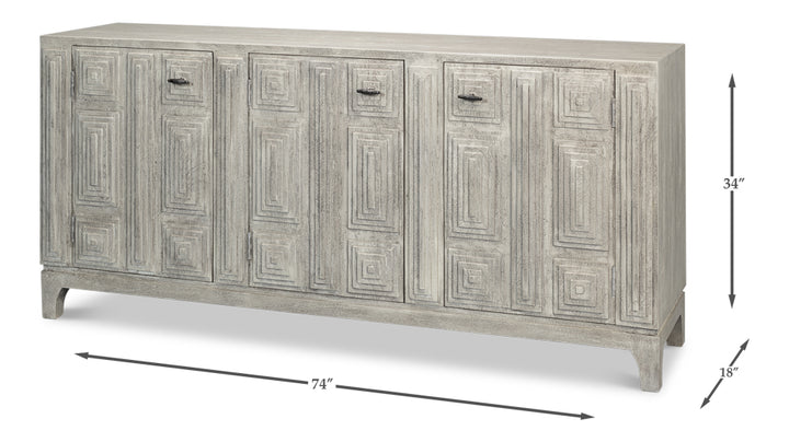 American Home Furniture | Sarreid - Rafina Three Door Sideboard