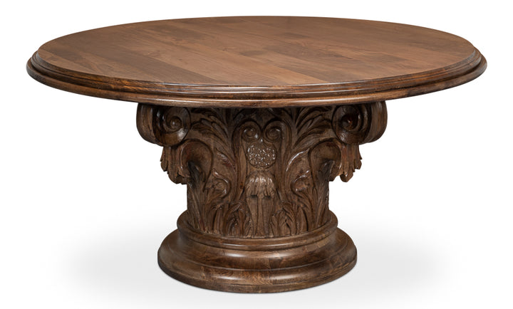 American Home Furniture | Sarreid - Hestia Carved Round Dining Table