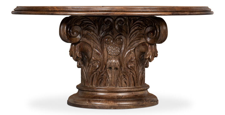 American Home Furniture | Sarreid - Hestia Carved Round Dining Table