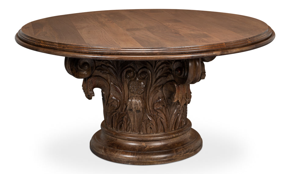 American Home Furniture | Sarreid - Hestia Carved Round Dining Table