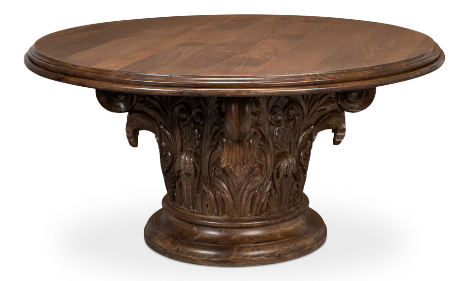 American Home Furniture | Sarreid - Hestia Carved Round Dining Table