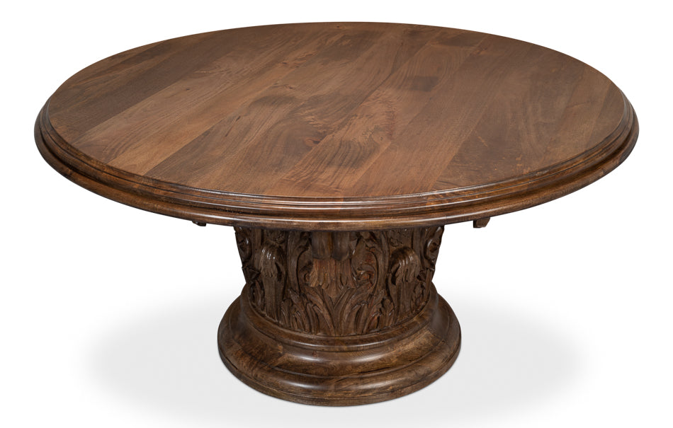 American Home Furniture | Sarreid - Hestia Carved Round Dining Table