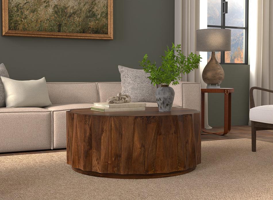 Sarreid Denali Round Cocktail Table COFFEE TABLES