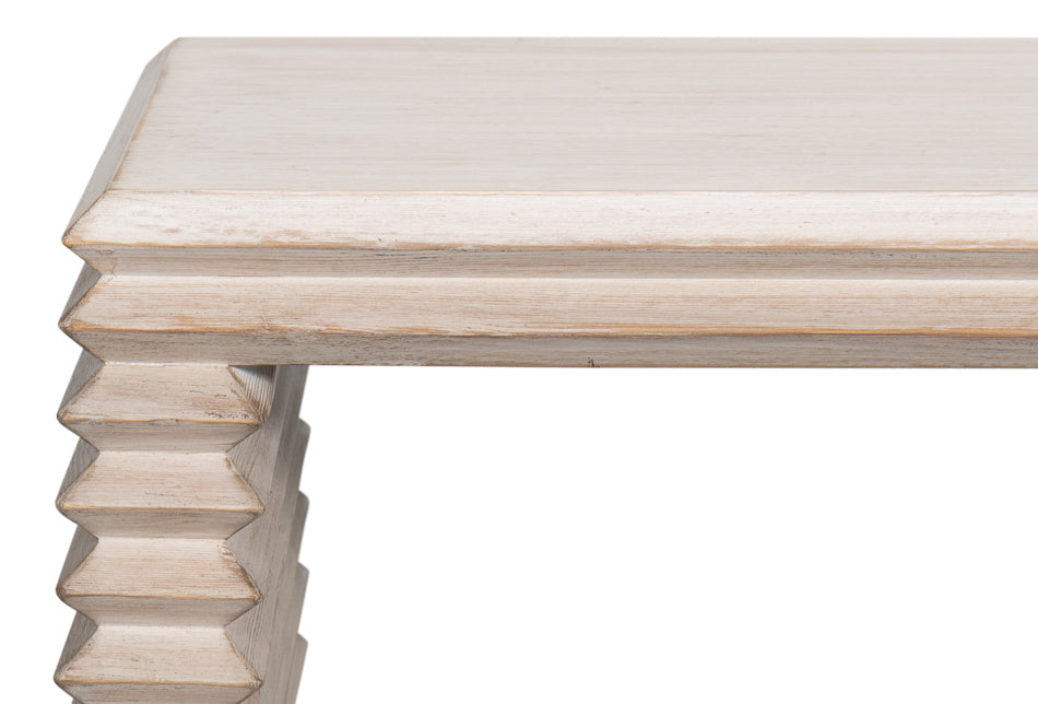 American Home Furniture | Sarreid - Stacked Console Table - Stone Grey