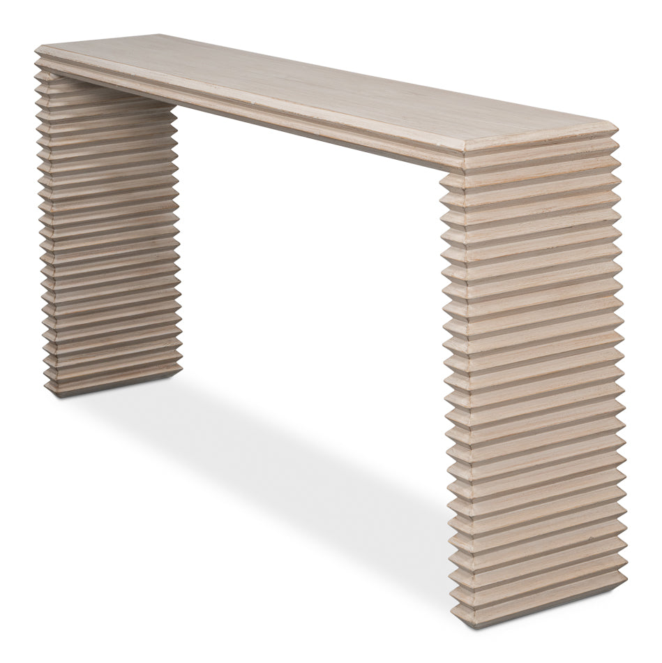 American Home Furniture | Sarreid - Stacked Console Table - Stone Grey