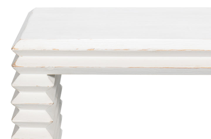 American Home Furniture | Sarreid - Stacked Console Table - Antique White