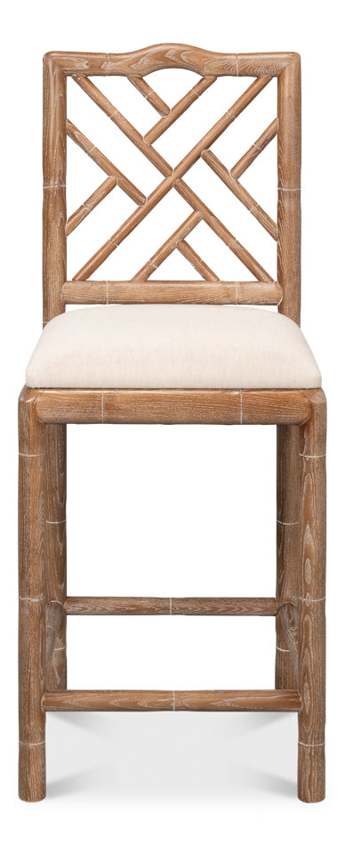 American Home Furniture | Sarreid - Brighton Counter Stool - White Wash