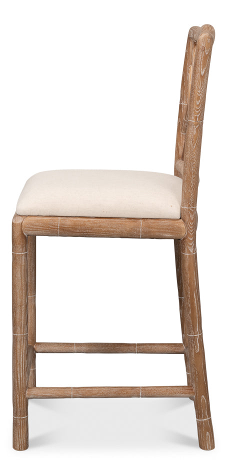 American Home Furniture | Sarreid - Brighton Counter Stool - White Wash