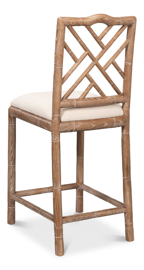 American Home Furniture | Sarreid - Brighton Counter Stool - White Wash