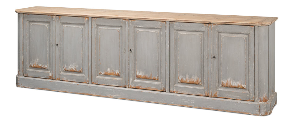 American Home Furniture | Sarreid - Karlsson Antique Swedish Grey Sideboard 