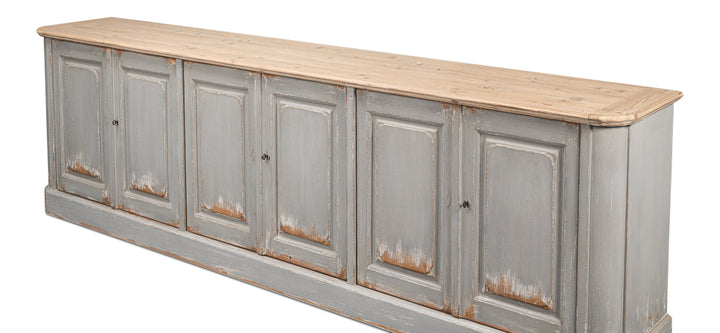 American Home Furniture | Sarreid - Karlsson Antique Swedish Grey Sideboard 