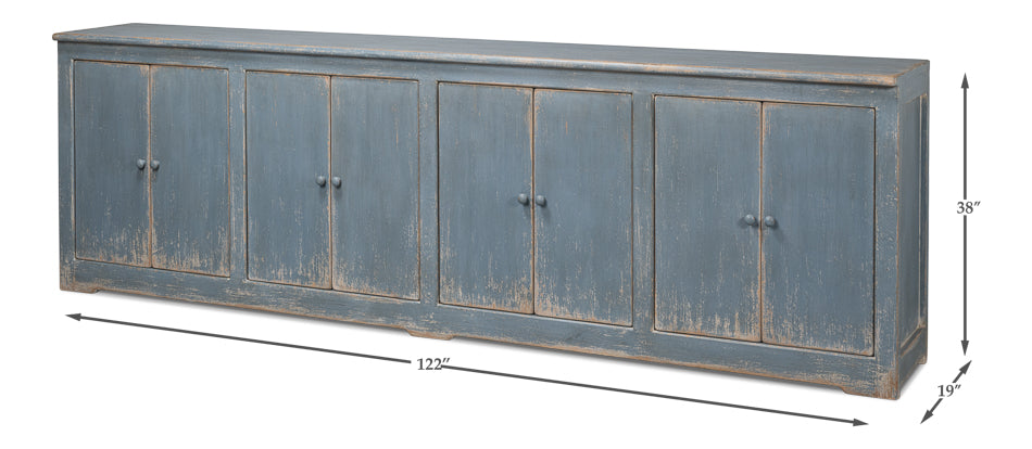 American Home Furniture | Sarreid - Eight Is Enough Sideboard - Blue/Grey