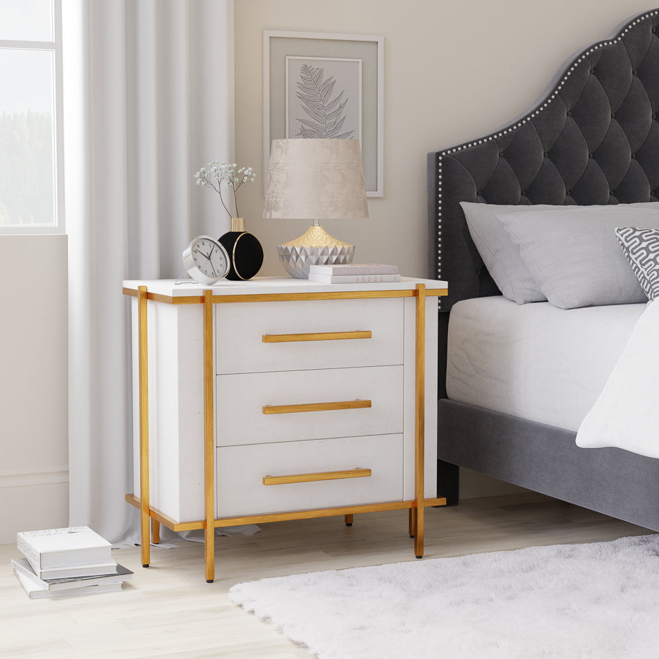 American Home Furniture | Sarreid - Blakely Night Stand - Osprey White