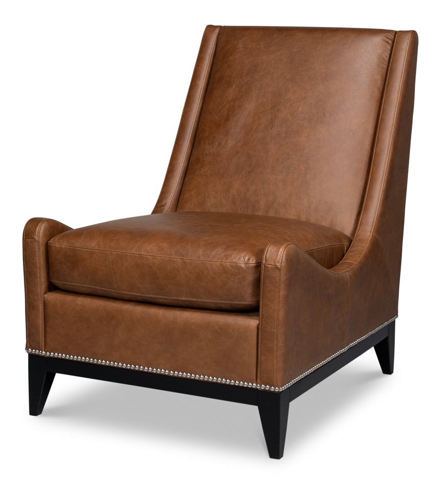 American Home Furniture | Sarreid - Brandy Accent Chair In Distilled Leather