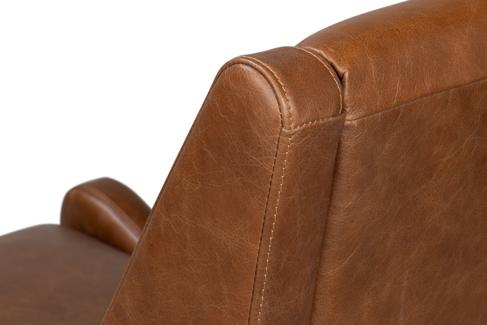 American Home Furniture | Sarreid - Brandy Accent Chair In Distilled Leather