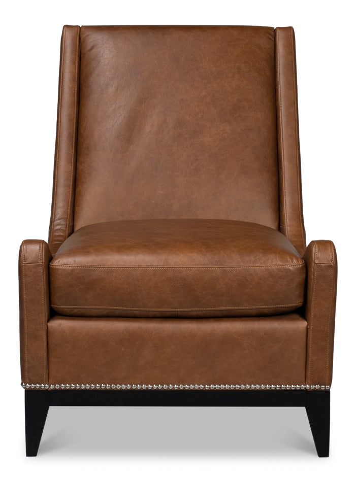 American Home Furniture | Sarreid - Brandy Accent Chair In Distilled Leather